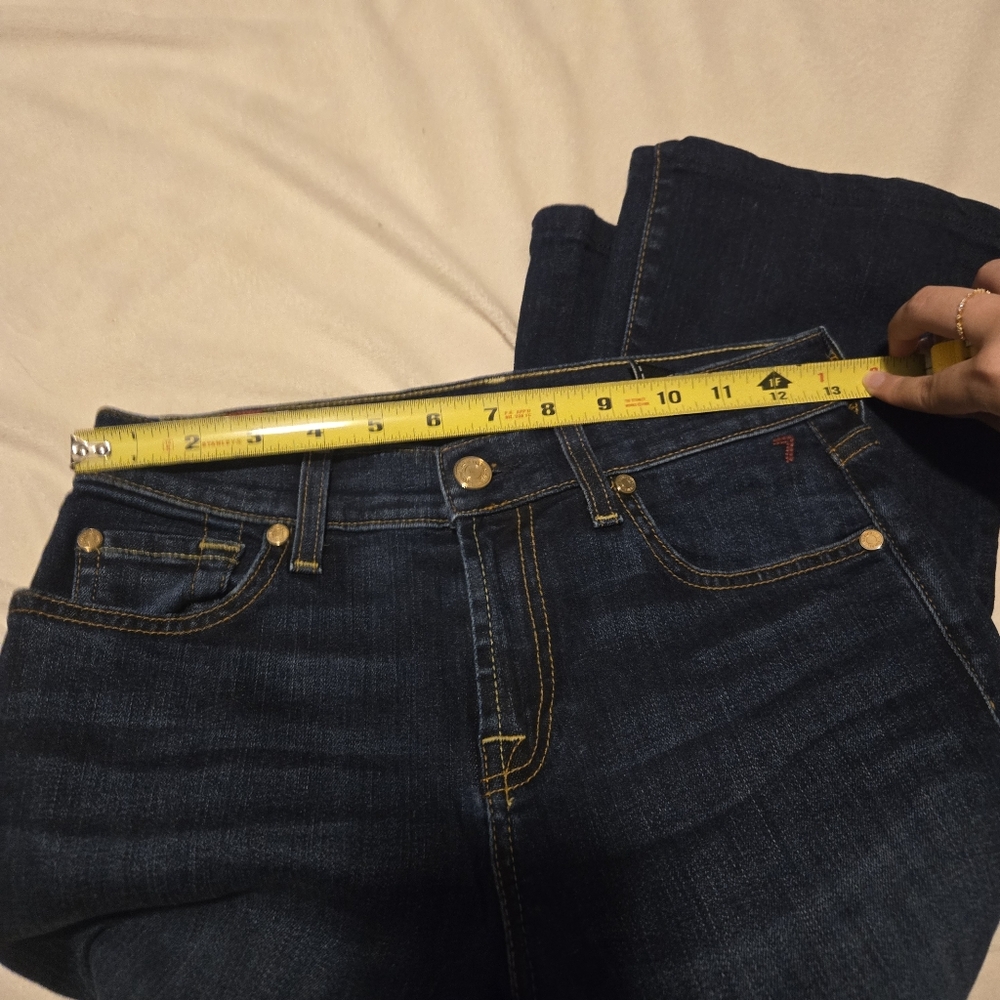 7 For All Mankind Deep Indigo Bootcut Stretch Jeans Size 26 - Picture 4 of 6